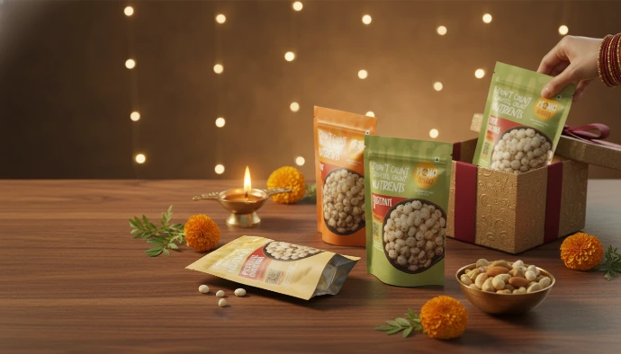 AI Generated Mewa Khao festive gifting hero - larger pouches, sharper labels