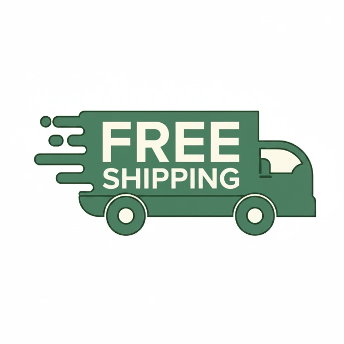 AI Generated Free Shipping Truck Icon - Green on White Background