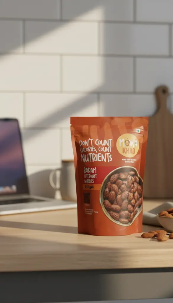 AI Generated Badam Literoast – 250gm Pack Lifestyle Shot