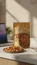 AI Generated Cashew Perifire Crunch – 500gm pack (office desk lifestyle hero shot)