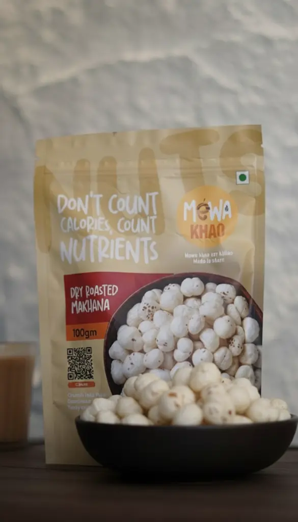 AI Generated Dry Roasted Makhana pouch - 100gm variant