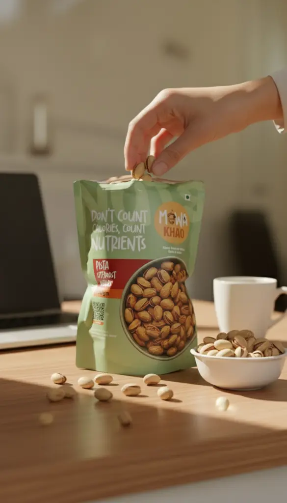 AI Generated Pista Literoast Nibbles – Office Snack Lifestyle Shot